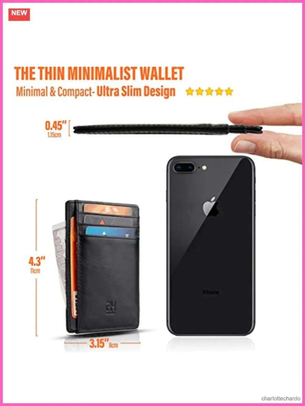 Slim RFID Blocking Leather Card Holder Wallet for Women